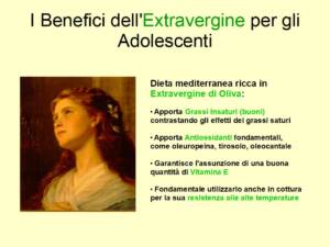 L'Extravergine è fondamentale nella dieta di bambini ed adolescenti