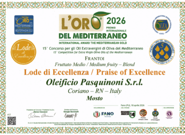 Mosto premiato con la Lode di Eccellenza a L’Oro del Mediterraneo 2026