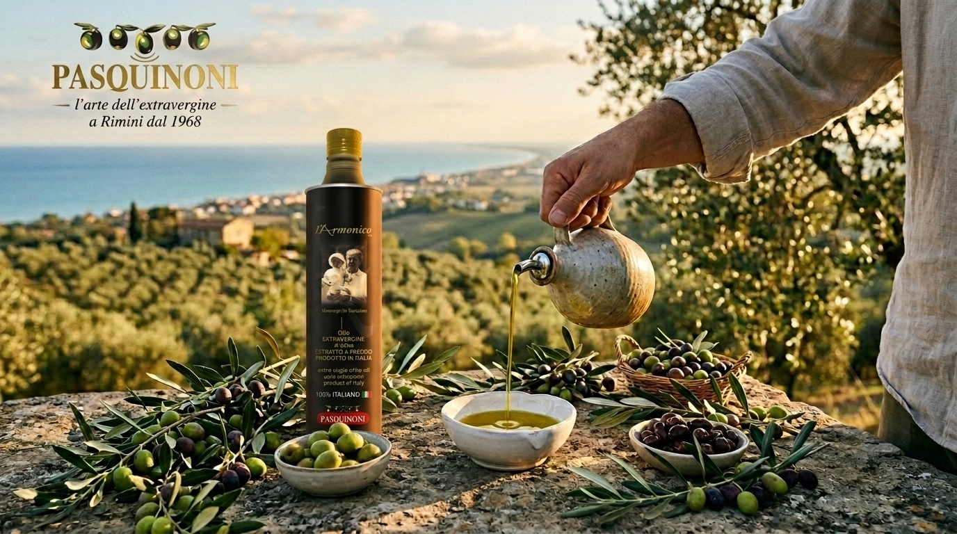 Dove acquistare vero Olio Extravergine di Oliva a Rimini e in Riviera Romagnola: Frantoio e Punti Vendita Pasquinoni